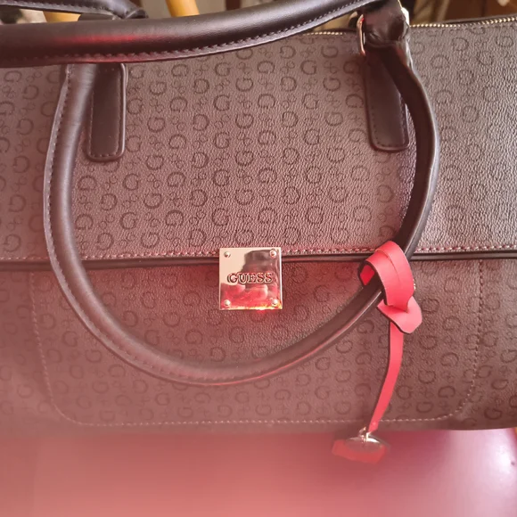 GUESS Gray Monogram Handbag - Picture 2 of 5